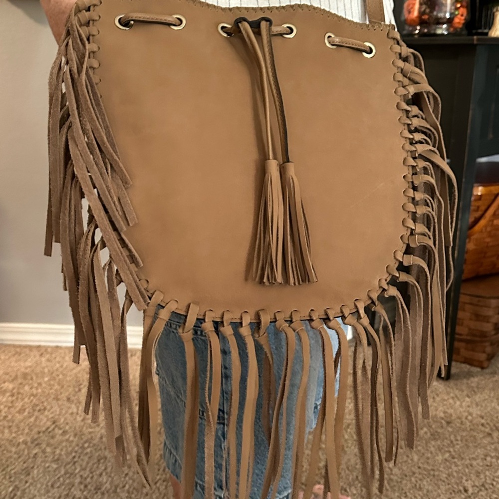 Patricia Nash Brown Fringed Shoulder Bag